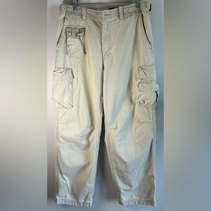 Vintage Gap Men’s Pants Size M Khakis Cargo Baggy Utility Grunge Tan White 1999